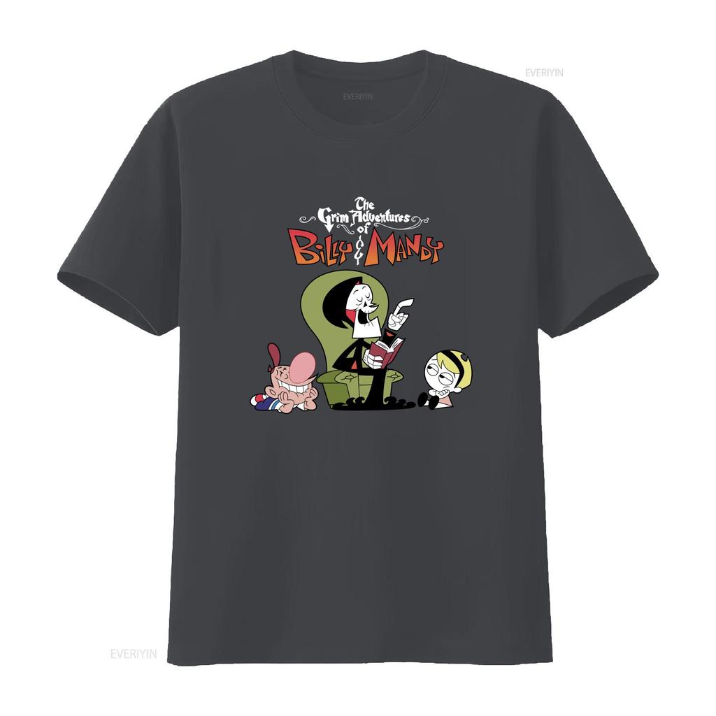 The Grim Adventures of Billy Mandy Cartoon Print Cotton T Shirt Funny for Fans YI032 vintage Washed Comfortable Soft