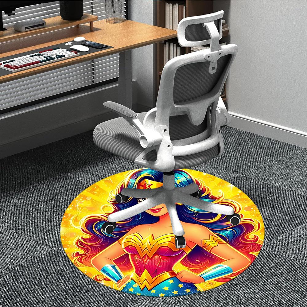 

1pc Wonder Woman, Superhero Chair Carpet for Office Non-Slip, Indoor Non-Slip Washable Carpet, Non-Shedding Mat For Officeyy251030098 80cm by 80cm