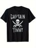 Top-Auswahl Herren Captain Jimmy Totenkopf mit gekreuzten Knochen Piraten T-Shirt