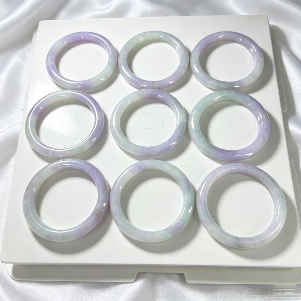 Certified Natural Lavender Jadeite Bangle Genuine Round Bracelet for Kids Fashion Jewelry Gift