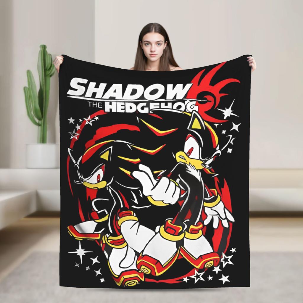 The Hedgehog Shadow Blankets Fleece Summer Air Conditioning Game Breathable Super Soft Throw Blankets for Bed Office Bedspread