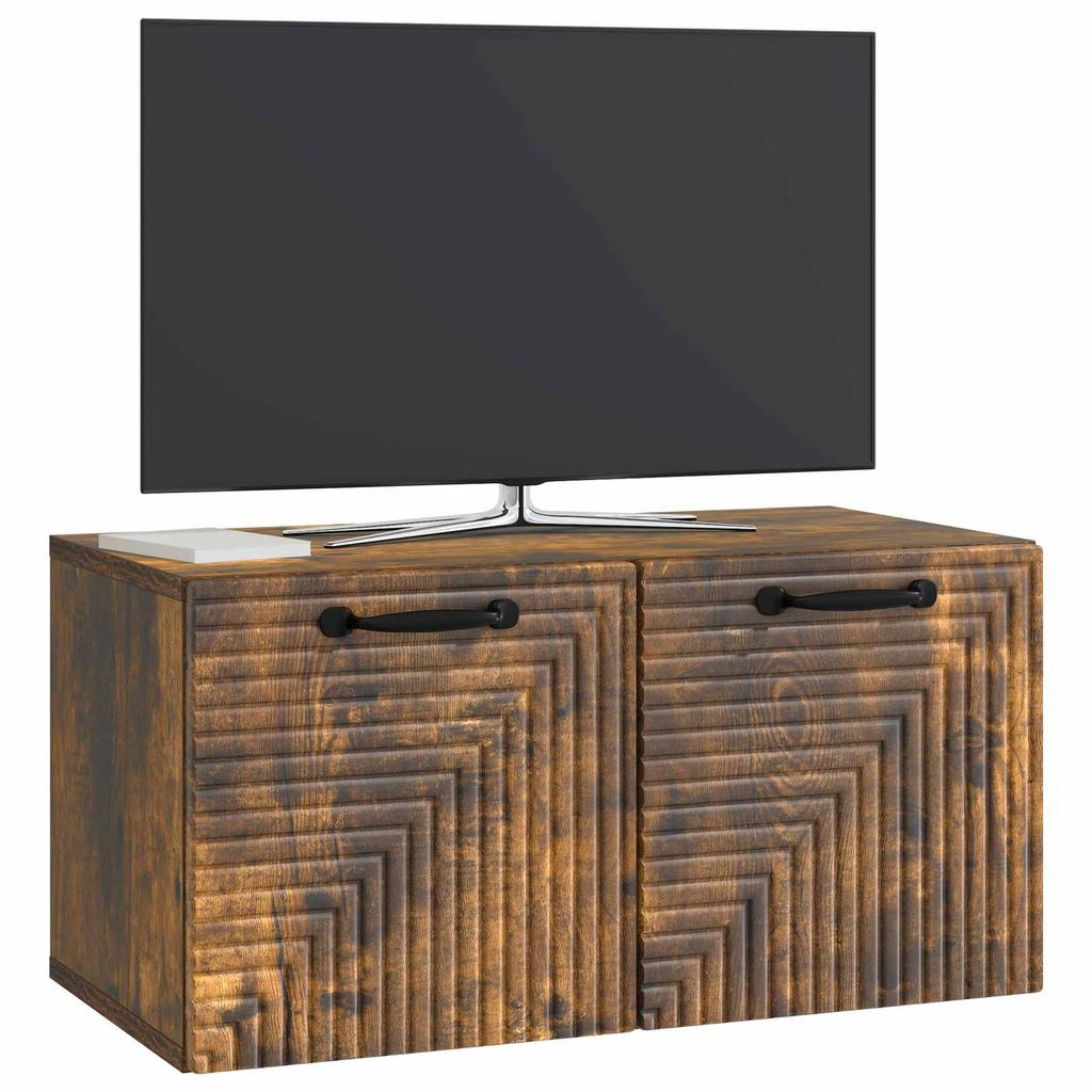 Wall Mounted TV Cabinet Smoked Oak 59.5 x 31 x 30 cm