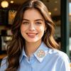Wedding Party Jewelry Hollowout Star Rhinestone Brooch for Women, Dainty Decorative Lapel Daily Wear Pin, Sparkling Accessory