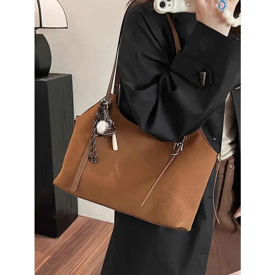 Vintage Frosted Women's Tote Bag  Trendy All-Match Textured Commuter Handbags Solid Color Lady Shoulder Bags