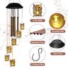The Outdoor Solar Wind Chime Features a Solar-powered Owl Design and Is Equipped with Warm Light LED Lamp It Is Very Suitable for Decorating Garden