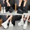 Fashion Cosplay Platform Boots Women'S Chunky Sole Height Increasing Boots Waterproof Leather Gothic Short Boots For Big Size