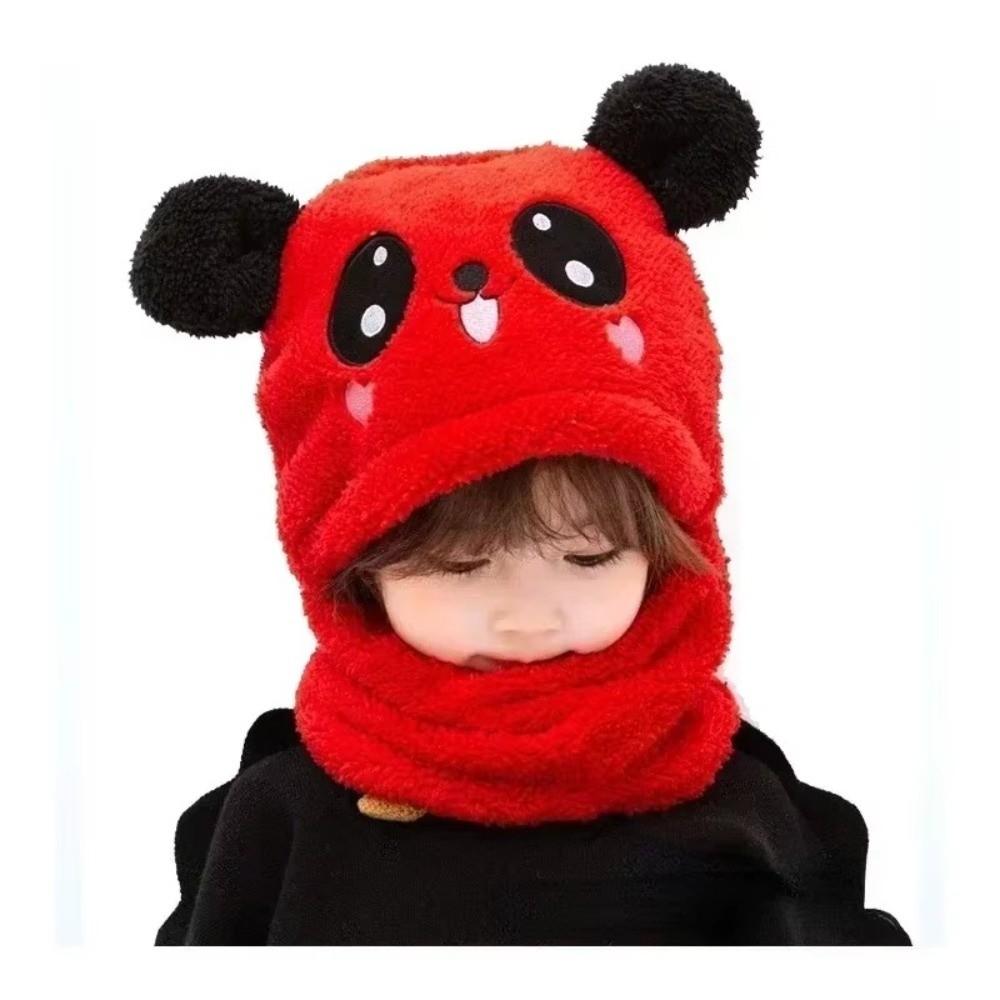 Fleece Children Beanie Caps Cartoon Warm Bonnet Scarf Fashion Kids Plush Hat  Toddler