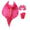 Barne Halloween Kostymer Fest Cosplay Kappe Lys Farge 3D Design Hette Ansiktsmaske Løs Glatt dyredrakt Dinosaur Cape Makeup Kostymer Rekvisitter