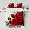 3pcs Rose Couples Bedding Sets 3D Printed Romantic King Full Size For Couples Gifts Duvet Cover With 2 Pillowcases Bedroom Decor