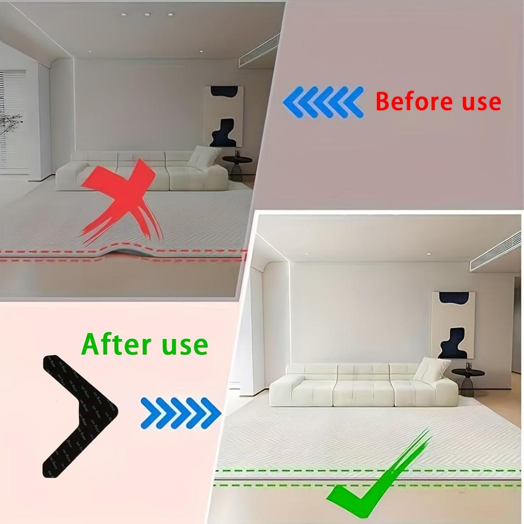 12/24PCS Reusable Double Sided Rug Gripper Tape Adhesive Non-Slip Rug Pad Tape Stickers Washable Area Rug Pad Carpet Tape