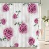 JY01Beautiful Flowers Shower Curtain Bathroom Waterproof Shower Curtain Leaves Plant Printing Curtains for Bath Shower With Ho@1