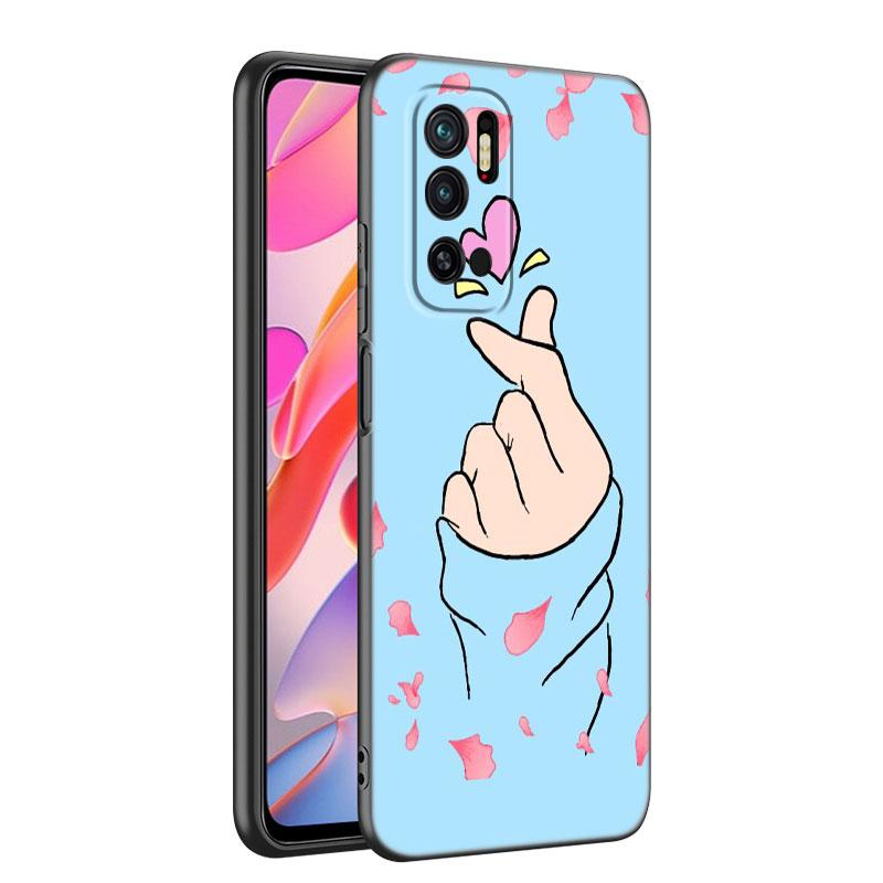 Funda de Teléfono Kpop Love On The Finger Para Xiaomi Mi A2 8 9 SE Note 10 10T 11 12 Lite 9T 11T 12S 12T Pro A3 6X 12X TPU Negra