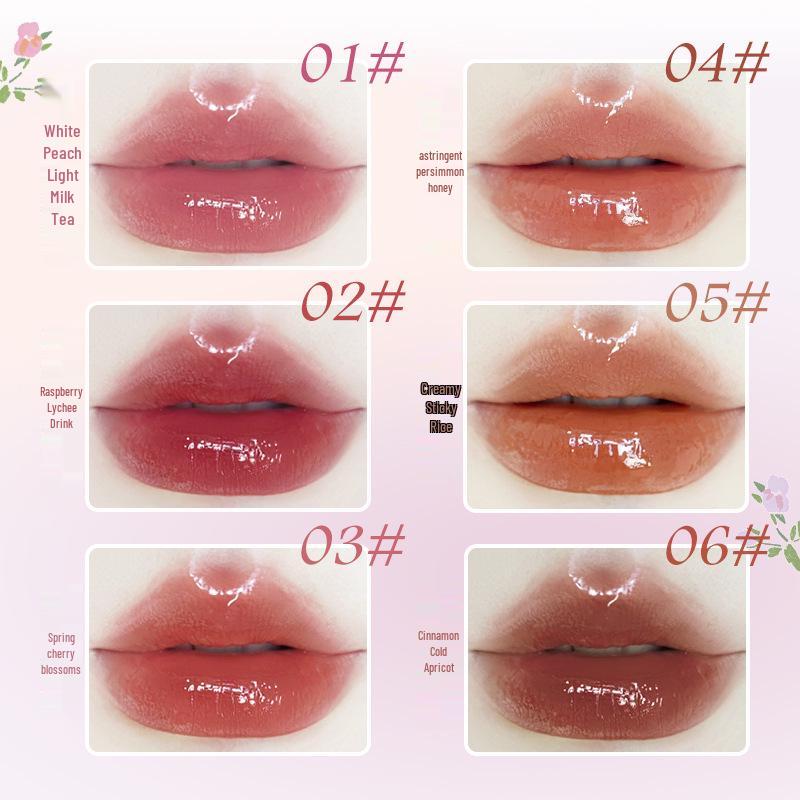 NOVO5821 Watery Crystal Iridescent Lip Gloss: Hydrating, Silky, Easy-to-Apply Formula Enhances Complexion and Brightens