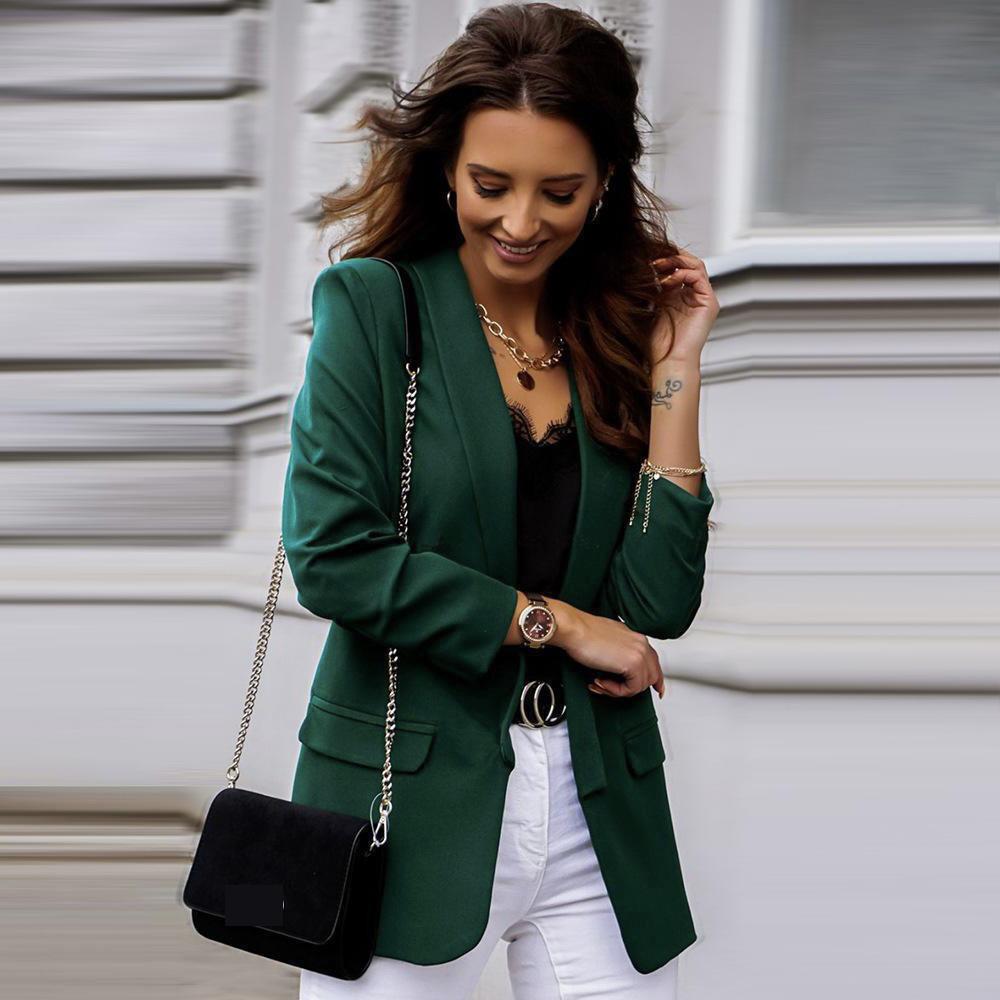 2026 Trendy Women's Autumn/Winter Long Sleeve Slimming Blazer – European/American Professional OL Style