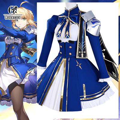 Game Fgo Linkage Honkai Star Rail Saber Cosplay Costume Blue White Women Dress Halloween Carnival Party Suit