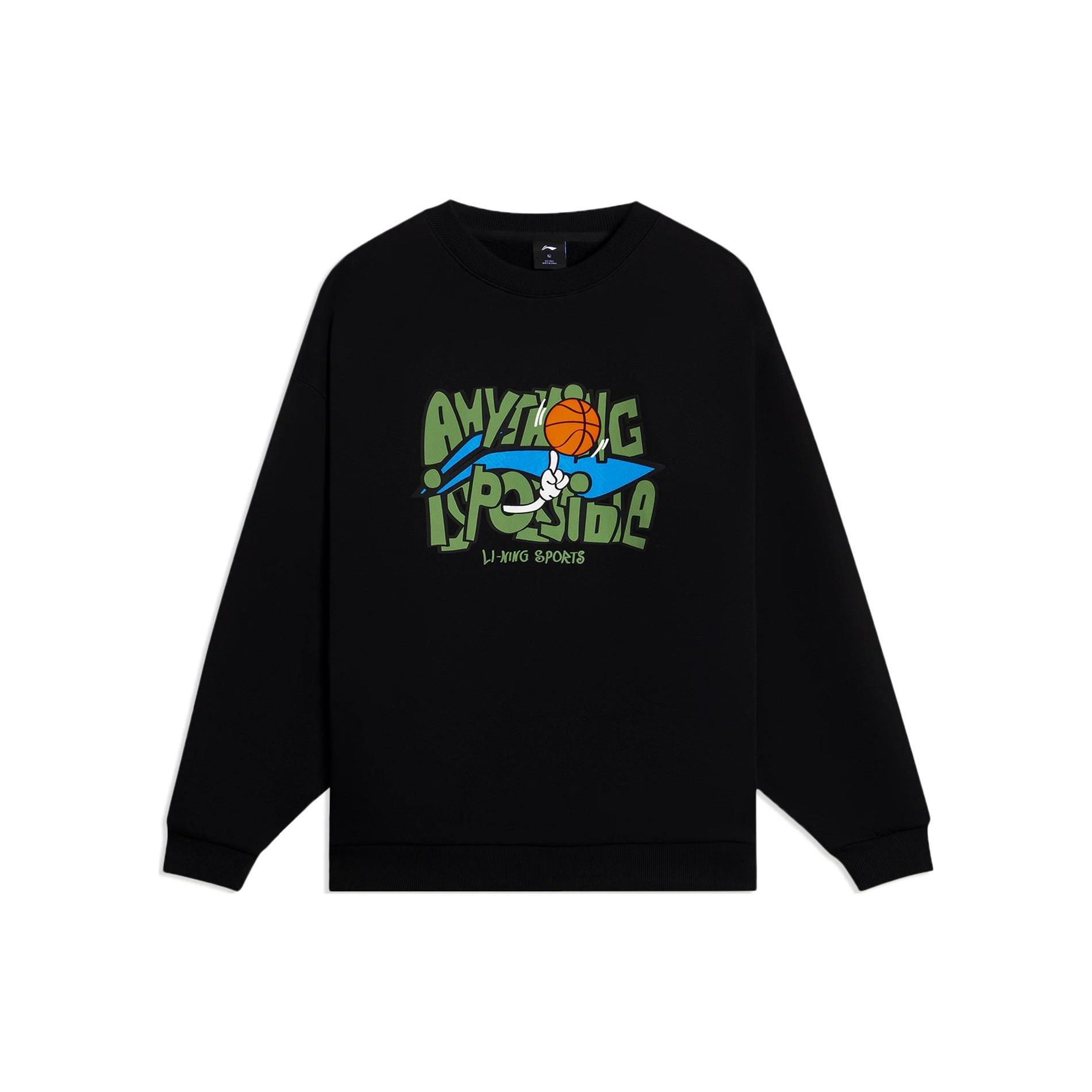 Li-Ning Hoops Comic Graphic Sweatshirt Black Men s AWDSG95-2 S
