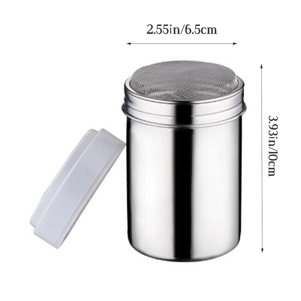 Stainless Steel Coffee Shaker Cocoa Chocolate Flour Powdered Sugar Sieve Filters Foam Spray Kitchen Cake BBQ Tools With Lid