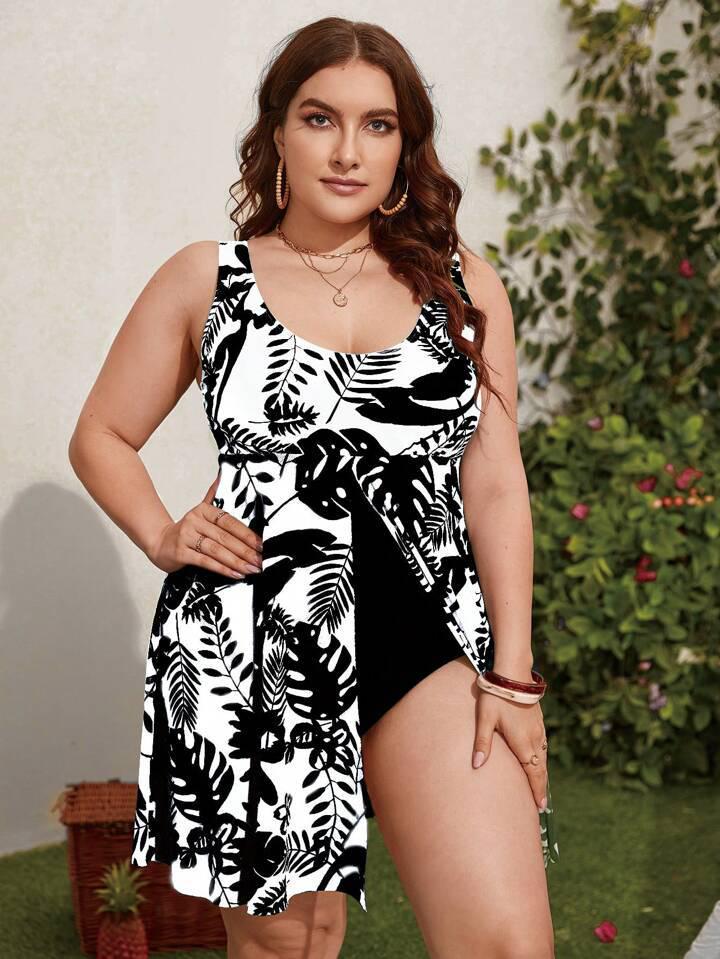 2024 European-American Sexy Backless Plus Size Slimming One-Piece Swimsuit for Women