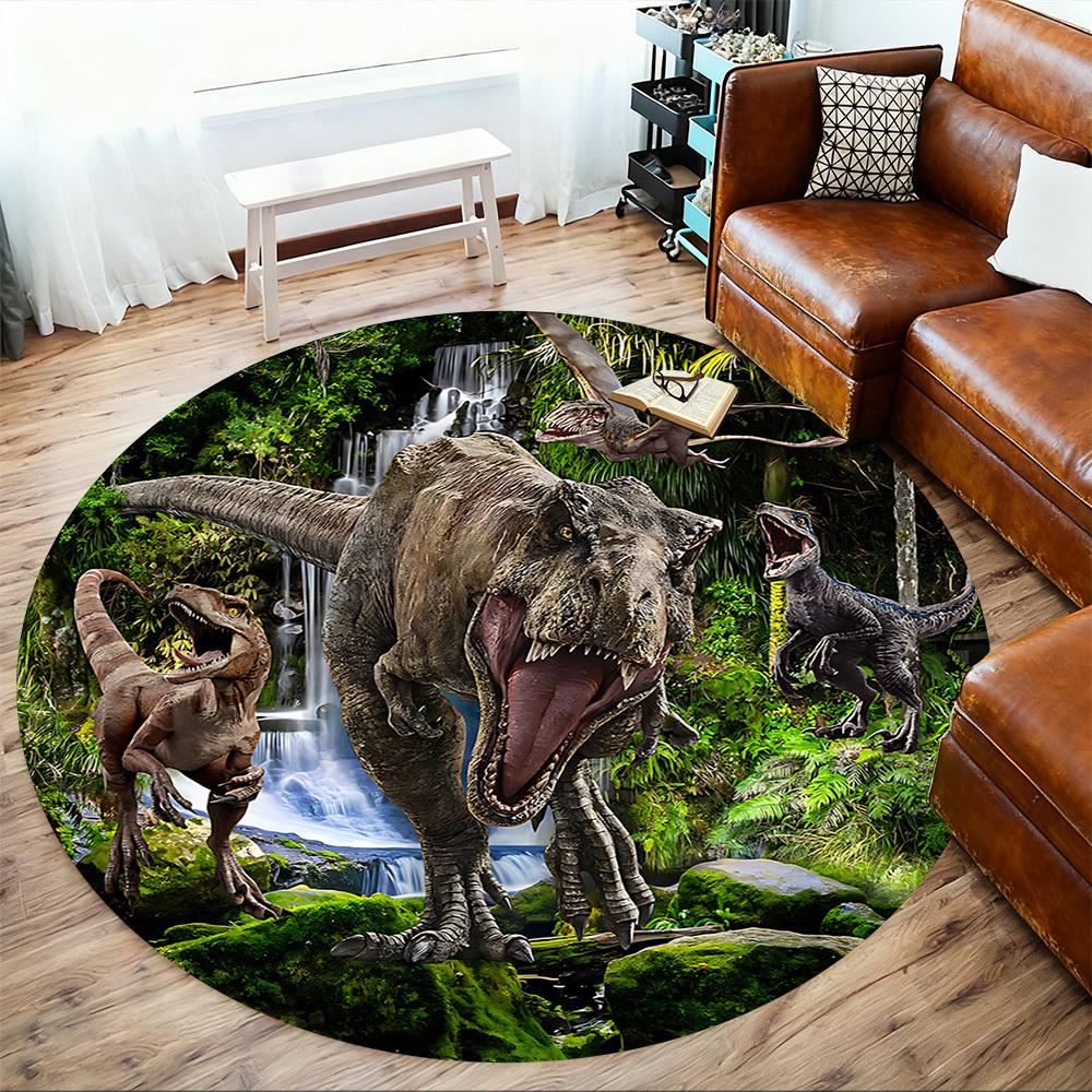 1pc dinosaur prehistoric Round Chair mat Area Rug - Non-Slip, Floor Mat for Office, Bedroom, and Indoor Decor c1125319