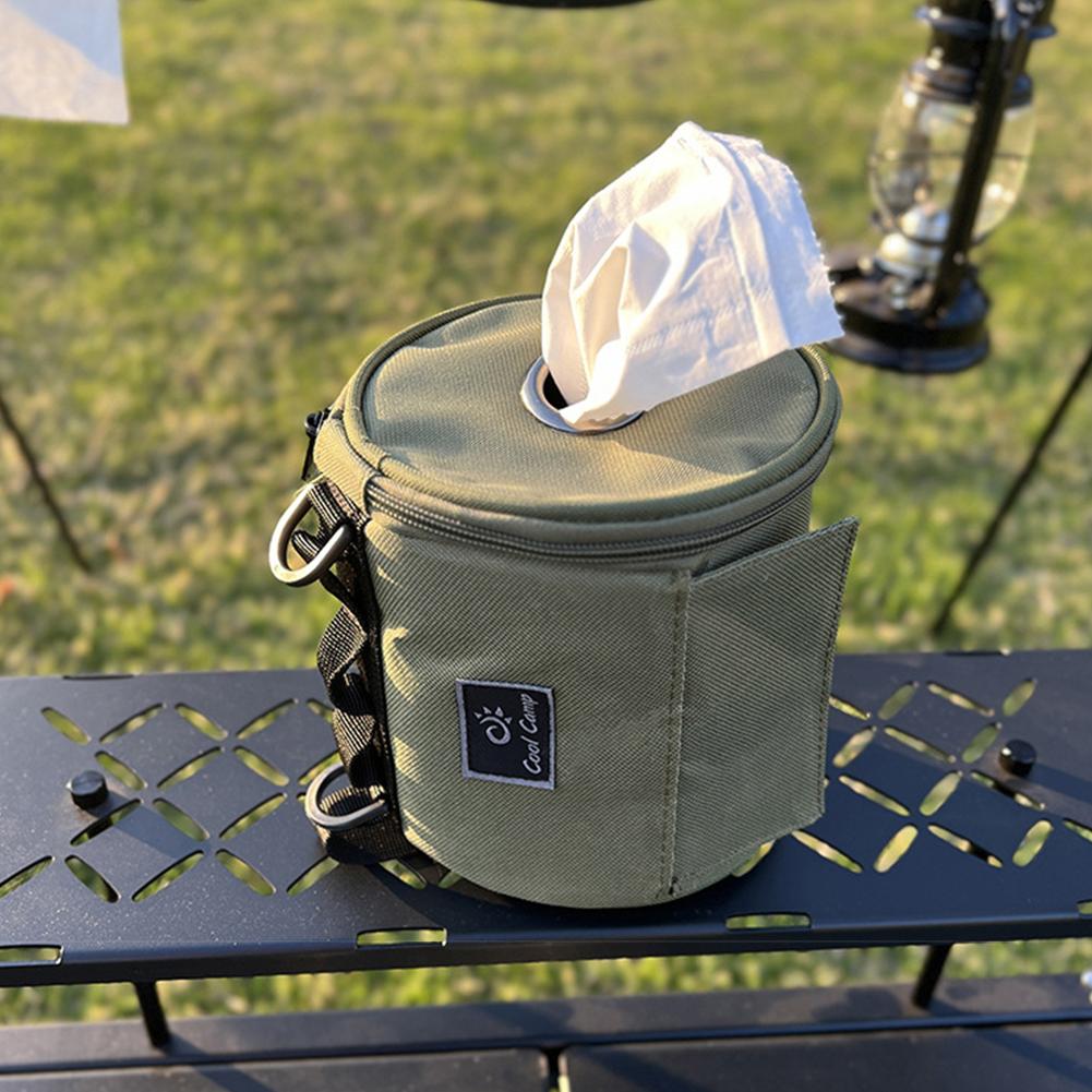 Outdoor Camping Tissue Case with Hook Hanging Napkin Holder Toilet Paper Storage Box for Outdoor Camping Hiking