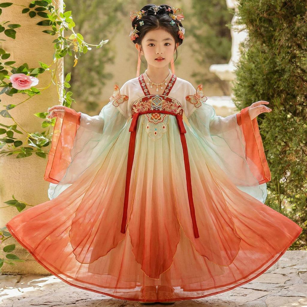 2025 Spring Hanfu: Girls' Chinese Fairy Dress, Ruqun-Style Performance Costume
