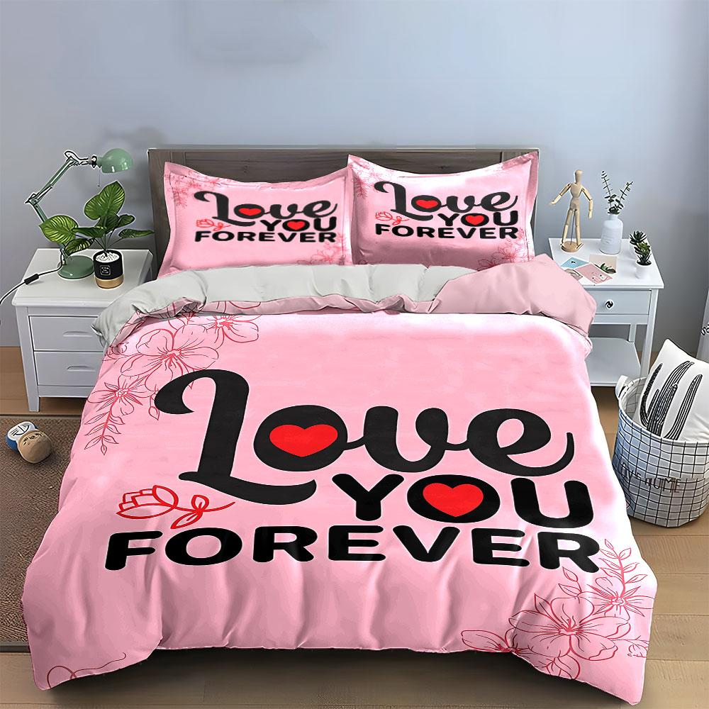 Love You Forever Bedding Set Bedding Duvet Cover Set Duvet Cover Pillowcases (1 * Duvet Cover 2 * Pillowcases, without duvet insert)