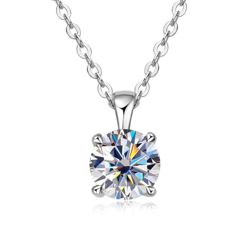 D farge 1ct Moissanite anheng halskjede for kvinner 18k gullbelagt sertifisert original 925 sølv diamant halskjeder fine smykker