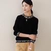 TUHUANG Women's Pure Wool Jacquard Knit Sweater