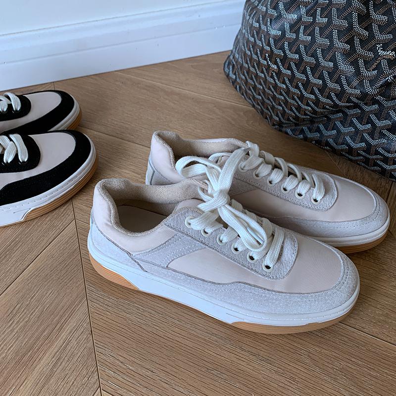 Pantofi de primăvară din piele intoarsă de vacă cu platformă cu nituri cu șireturi pentru femei pantofi casual