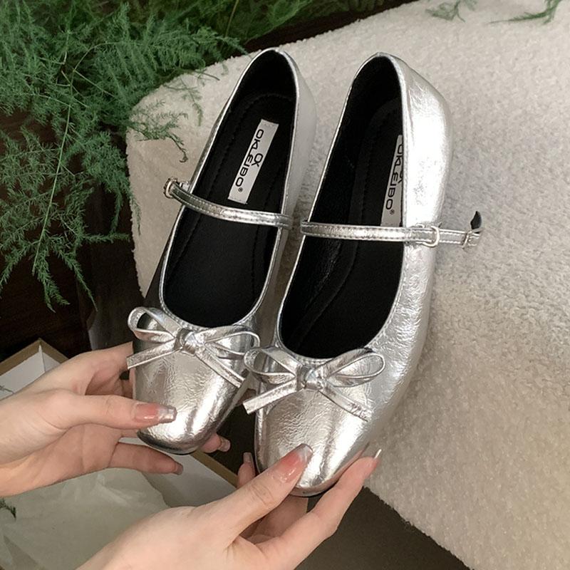 Fashion Fashion Buckle Strap Women Flats With Shoes Female Shallow Soft Footwear Butterfly-Knot Ladies Flats Mary Janes Lolita Shoes