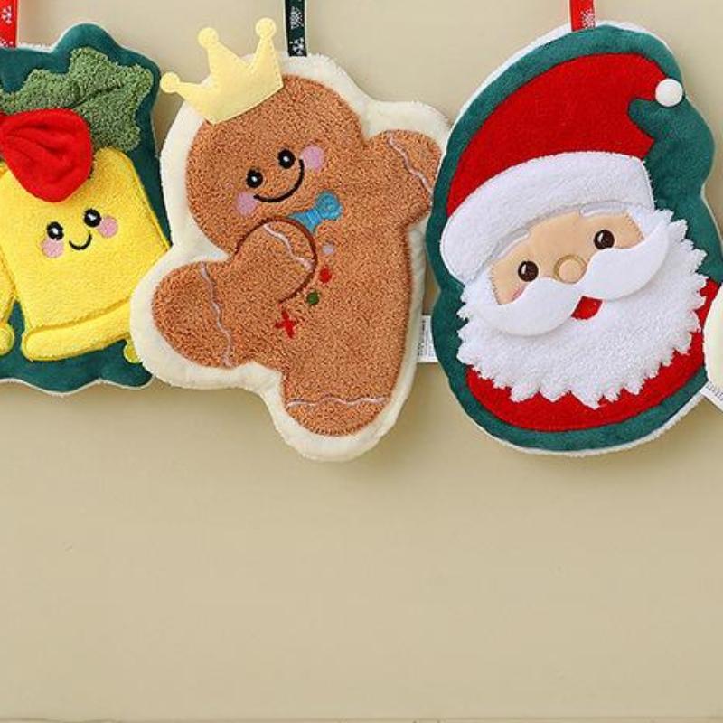 Korallenfleece Weihnachten Weihnachtsmann Handtücher Wasseraufnahme Schnelltrocknend Handtuch Weihnachtsbaum Glocke Küche Badezimmer