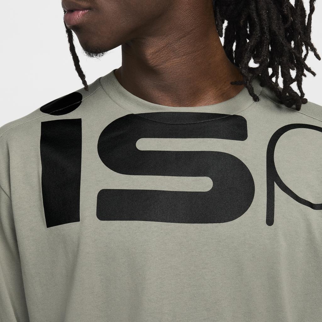 Nike ISPA Letter Print Volný střih mikina s dlouhým rukávem a dlouhým rukávem Unisex topy Tmavě-blátivá-šedá FJ7375-053