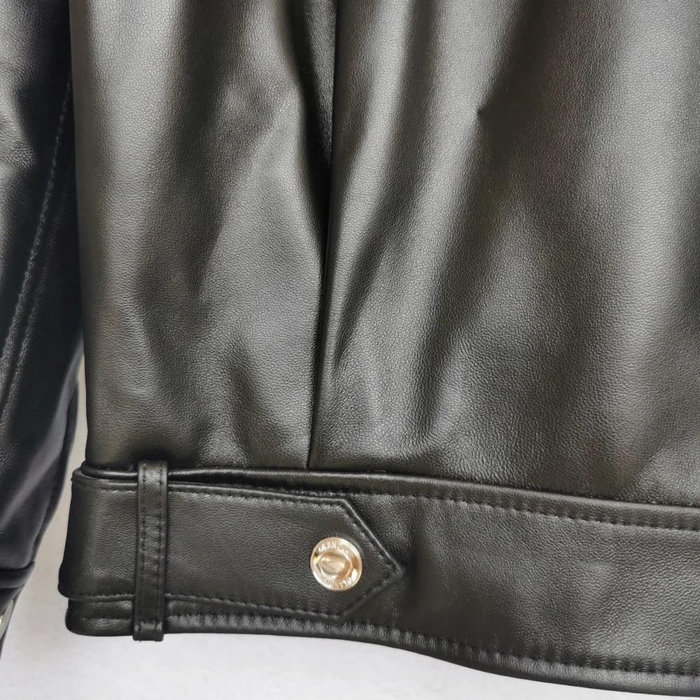 Maplesteed Loose Women Genuine Leather Jacket OVERSIZE Soft 100% Natural Sheepskin Drop-Shoudler Narrow Waist