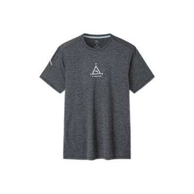 Printed Logo Solid Color Round Neck T-Shirt Men Tops Black 952227106-5
