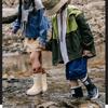 Mode Regenstiefel Herren und Damen Hohe Stiefel Outdoor Camping Watstiefel Kordelzug Angelschuhe Rutschfeste Wasserdichte Überschuhe