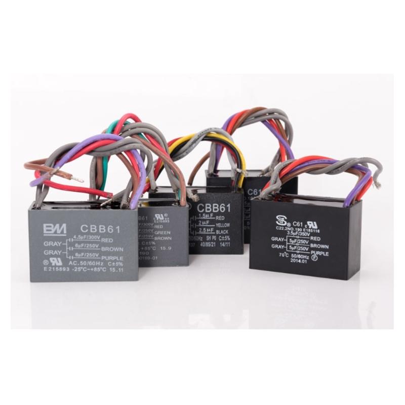 Capacitor para Ventilador de Teto CBB61 4.5+6+5UF 4.5+6+6UF 5+5+5UF 4+4+2.5UF 4+5+6UF 5 Fios 250V 50/60Hz Capacitor de Funcionamento do Motor