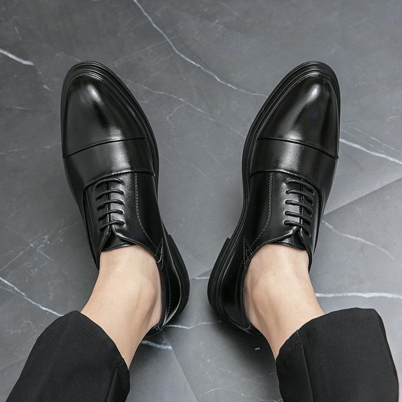 Leather Shoes Young British Dress Casual Business Sense Leather Shoes Wedding Groom Suit Height Increase