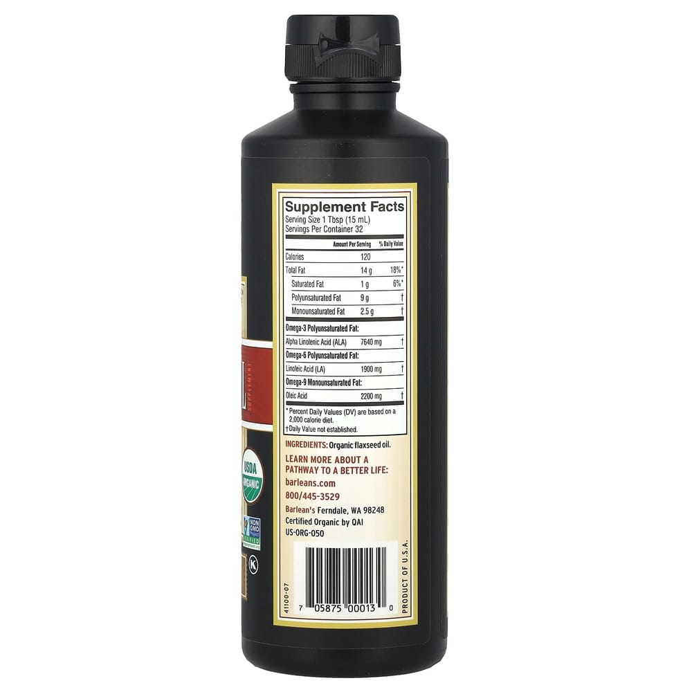 Barlean's Organic Fresh Flax Oil 473ml (16oz)