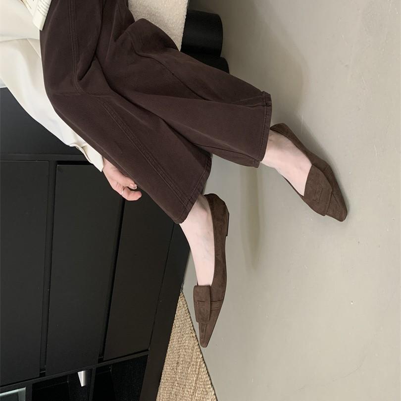 French suede pointed stiletto women's high heels spring and autumn new temperament versatile retro celebrity style commuter shoes