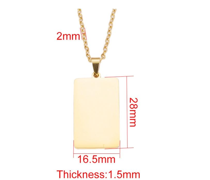 10Pcs/Lot Mirror Polished Stainless Steel Namebar Pendant Necklaces 304 Cable Chain for DIY Custom Logo Jewelry