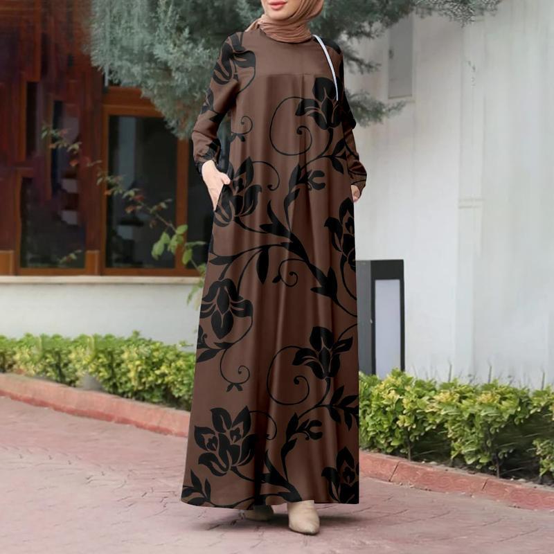 Muslim women's clothing, casual loose style, suitable for Ramadan, long sleeve design, suitable for travel and daily worship wear