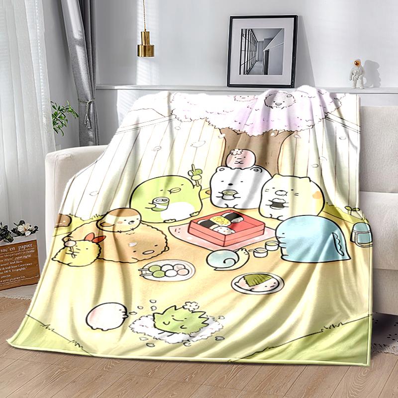 1pc Blanket Sumikko Gurashi Print Design, Lightweight Blanket for Sofa, Bed- Soft &Warm, Gift for All Seasons like Christmas, Halloween