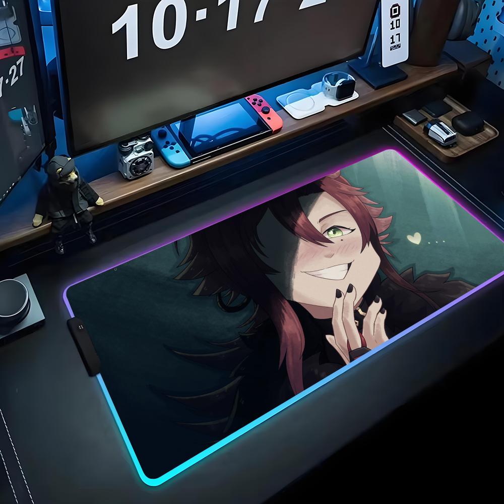 

shikanoin heizou Mouse Pad RGB Gaming Mousepad Big LED Pad PC Desk Mat Luminous Mouse Pad Large Keyboard Mats Table Rug With RGB600x300x3mm