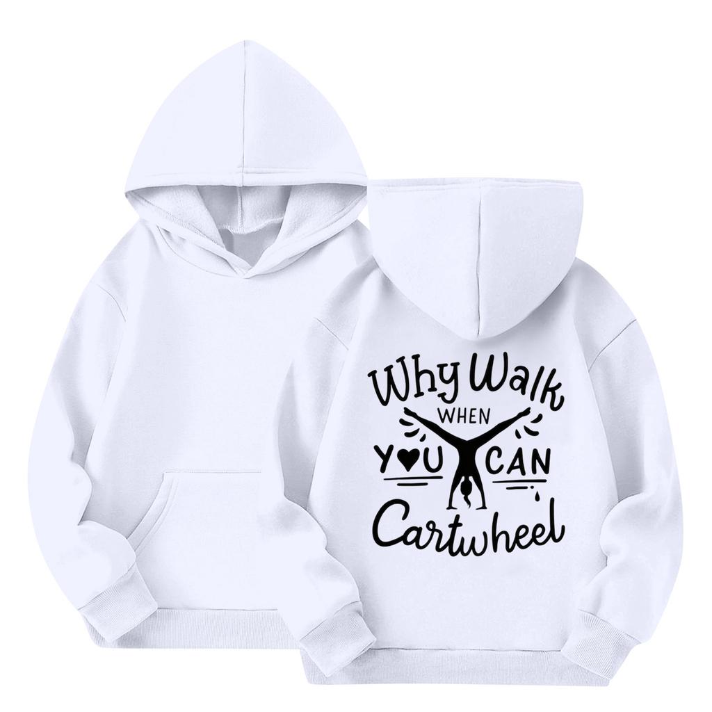 Children's Casual Round Neck Printed Pullover Long-sleeved Hooded Sweatshirt Top