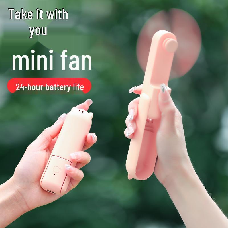 Portable USB Mini Fan: Lightweight, Rechargeable, Silent, and Long Battery Life Folding Design.