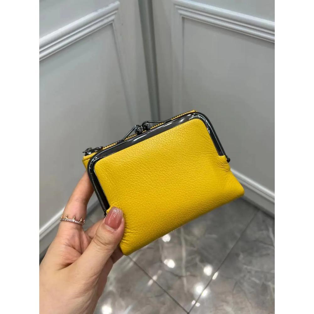 Coin Purse Genuine Leather Retro Handbag Short Wallet Women's Multifunctional Clip Zero Wallet Cowhide wallets Card holder