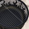 Steel Fire Pit BBQ, with Poker - Black