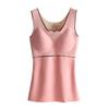 Women Plus Size Thickened Fleece Thermal Warm V Neck Vest With Built In Chest Pad