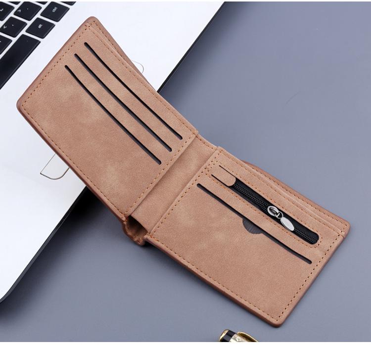 Men’s Frosted Retro Multifunctional Dollar Wallet with Extra Card Slots