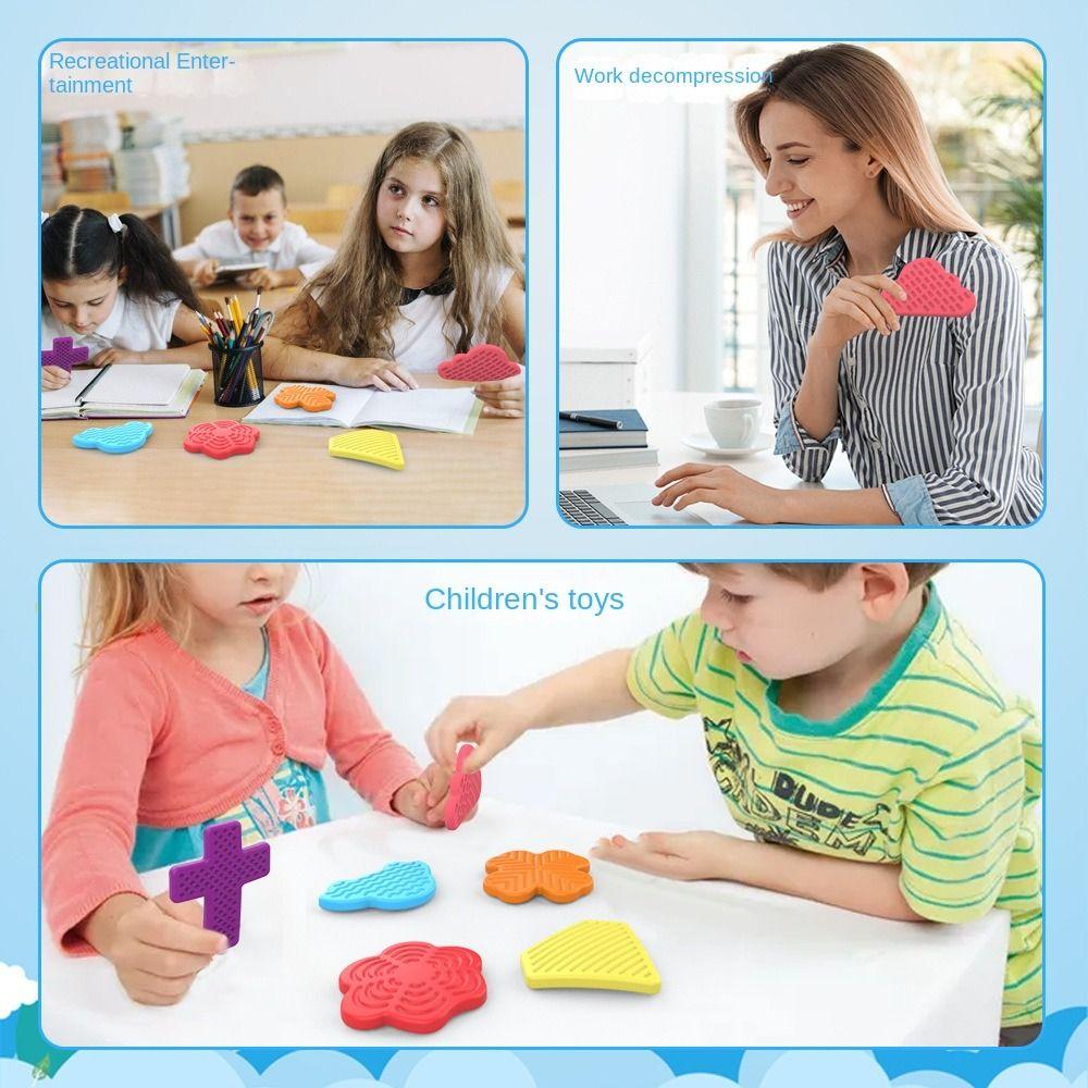 6PCS/set Textured Children Sensory Stone Relaxing Textured Worry Rocks  Christmas Gift